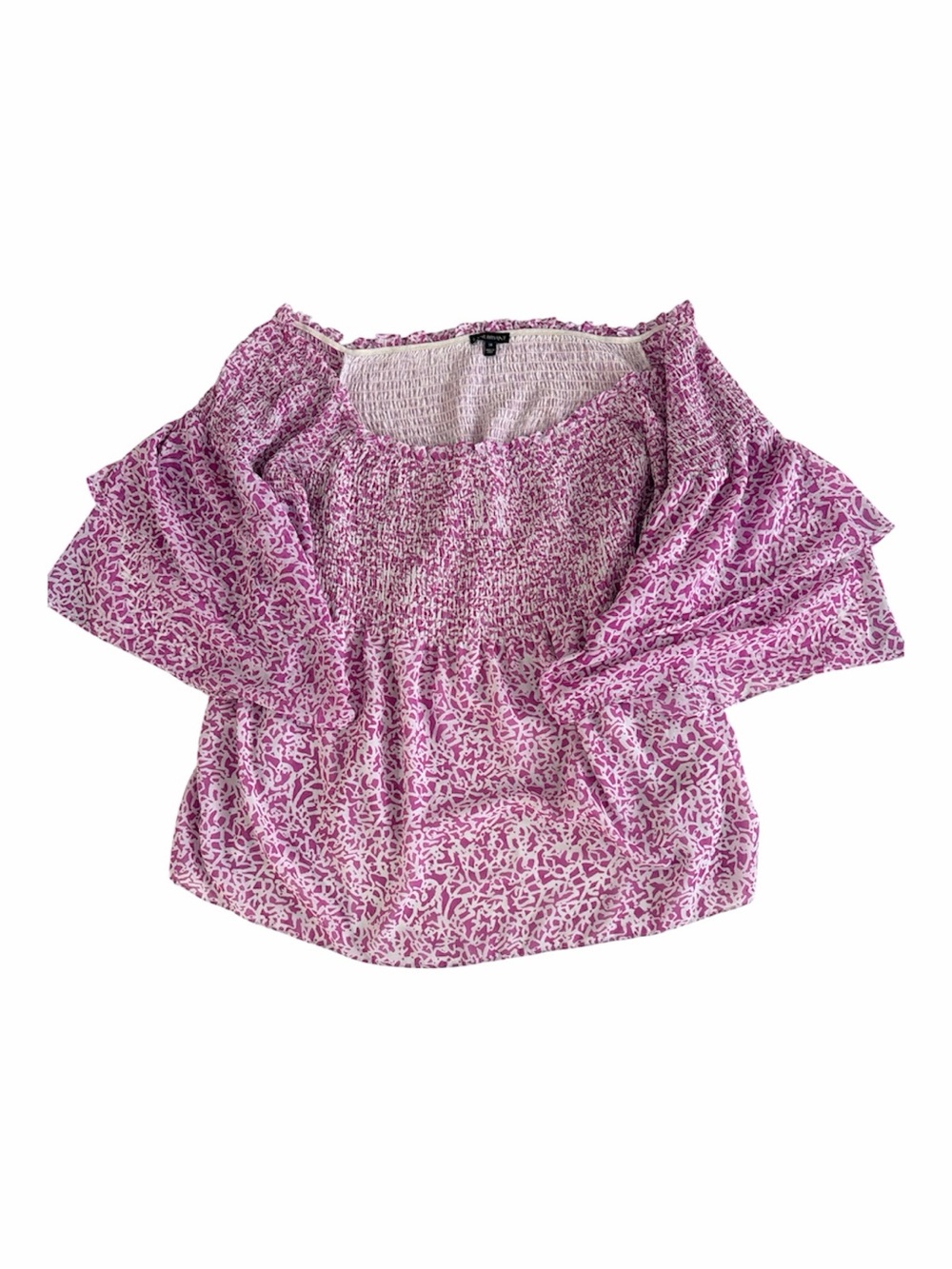 Lane Bryant Pink and White Smocked Floral Top. Great condition